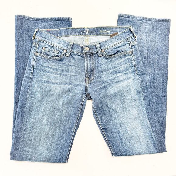 7 For All Mankind Bootcut Flare Bottom Dark Wash Denim Jeans SIze 29 - Picture 2 of 9